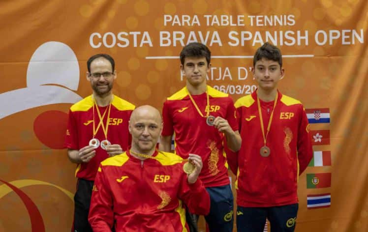 Cinco medallas para el tenis de mesa español en el Open Costa Brava