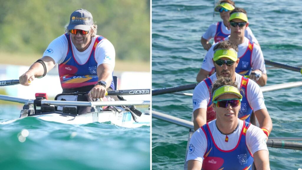 Javi Reja y el cuatro con timonel mixto, quintos en el Europeo de remo