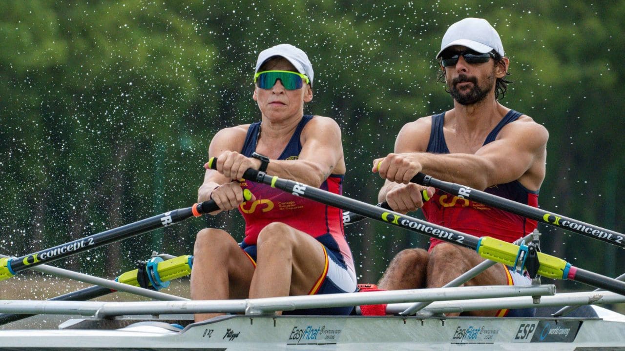 Doble scull mixto español décimo Mundial de remo Shanghái