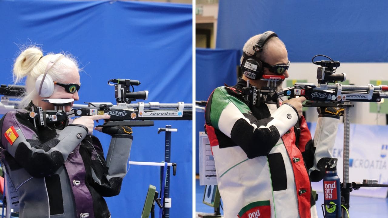 Sonia Rivero plata y Ager Solabarrieta bronce Europeo tiro con carabina ciegas Osijek