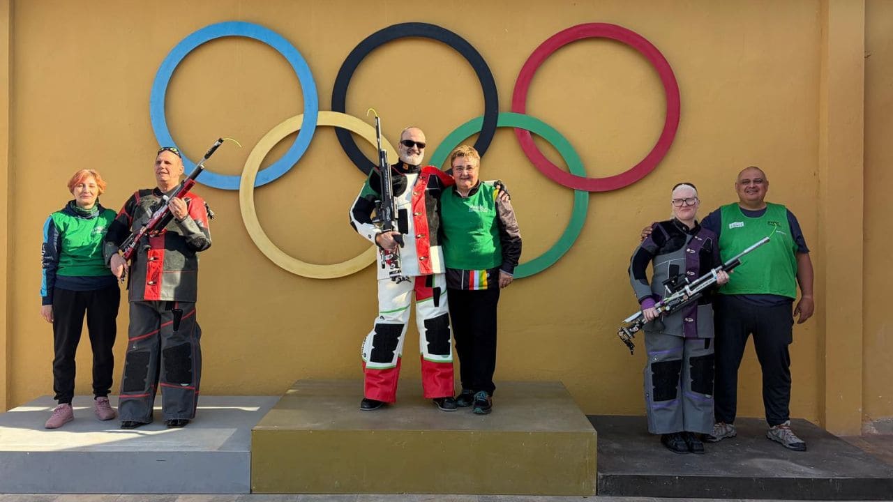 Ager Solabarrieta y Maite Badiola podio Campeonato de España tiro FEDC