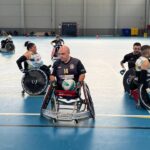 Partido entre Dragones de Sevilla y Spartans Granollers rugby silla de ruedas