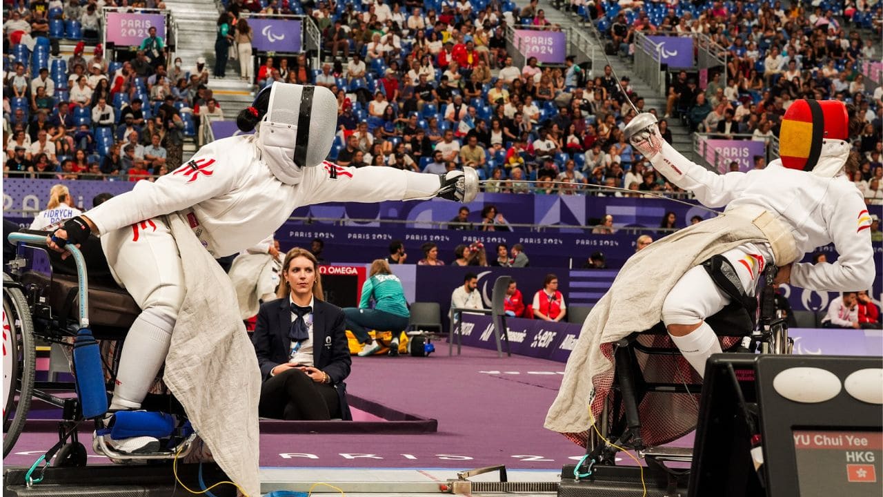 Judith Rodríguez esgrima en silla de ruedas