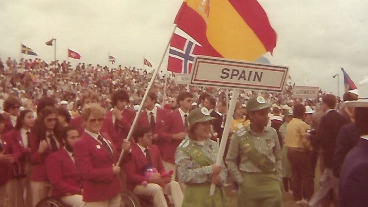 Anna María Peiró bandera España Juegos Paralímpicos Nueva York 1984