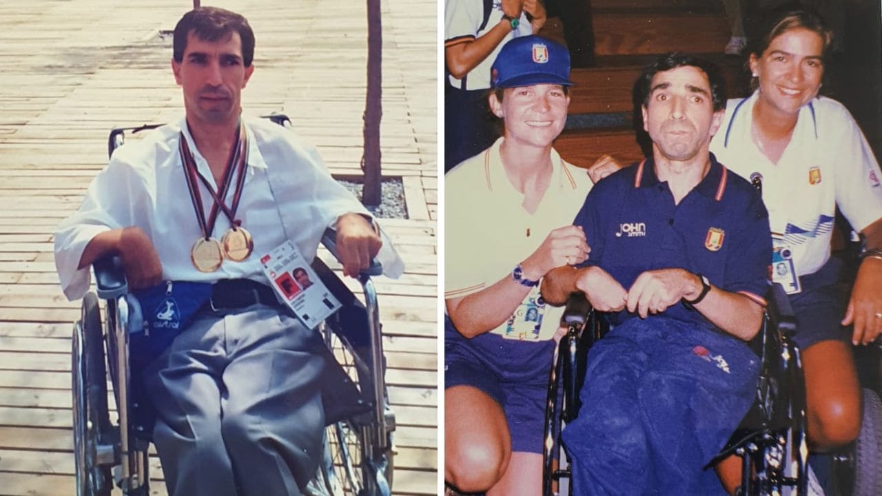 Antonio Cid con los dos oros en Barcelona 1992 y con las infantas Elena y Cristina en Atlanta 1996