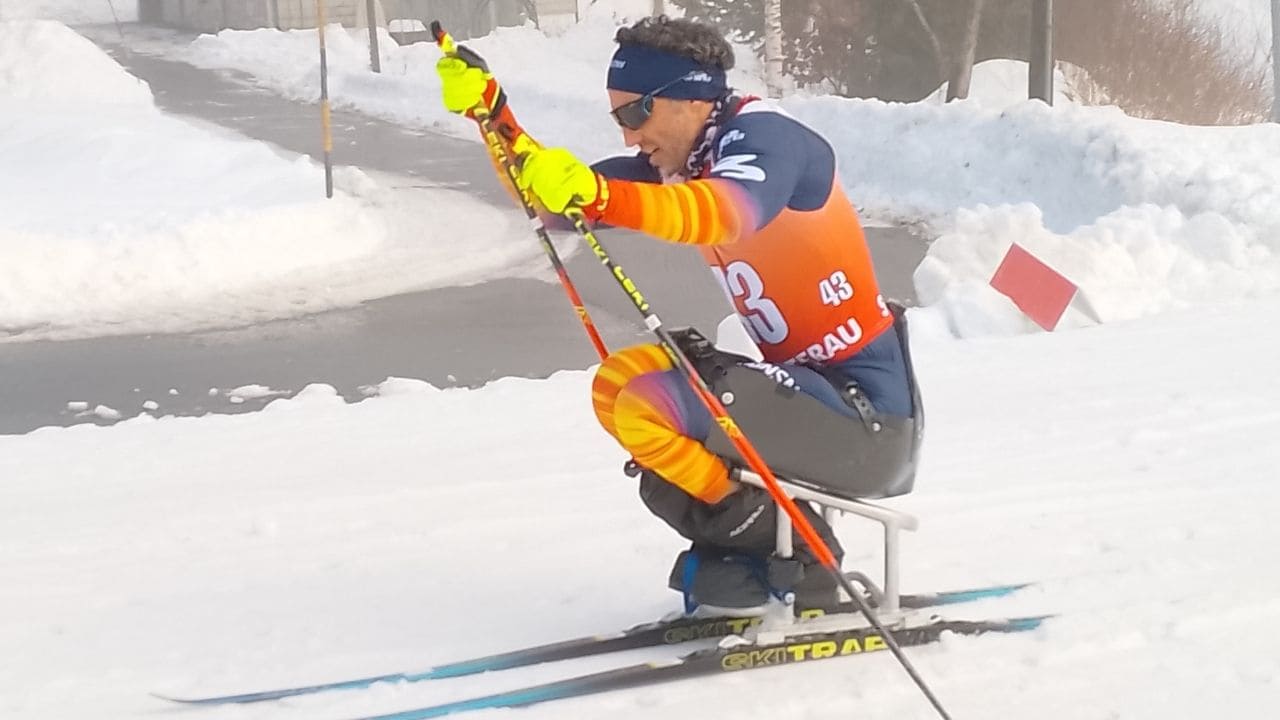 Higinio Rivero en la Copa del Mundo de esquí de fondo paralímpico de Finsterau