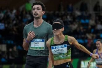 Alba García junto a su guía Diego Folgado bate el récord de España de 60 metros para atletas ciegas