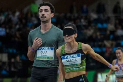 Alba García junto a su guía Diego Folgado bate el récord de España de 60 metros para atletas ciegas