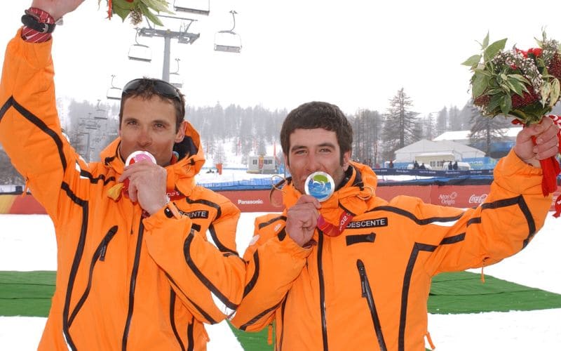 Eric Villalón y su guía Hodei Yurrita en Turín 2006. Foto de CPE