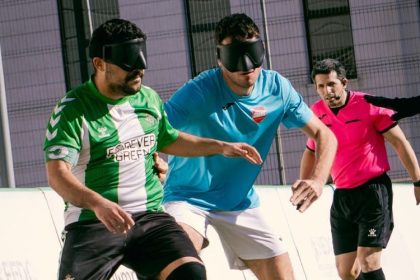 Partido entre el Real Betis y Madrid de la Liga de fútbol para ciegos