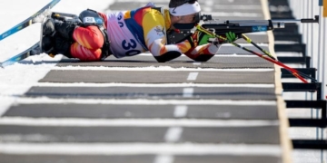 El español Higinio Rivero durante una prueba de biatlón en los Juegos Paralímpicos. Foto de OIS Thien-An Truong